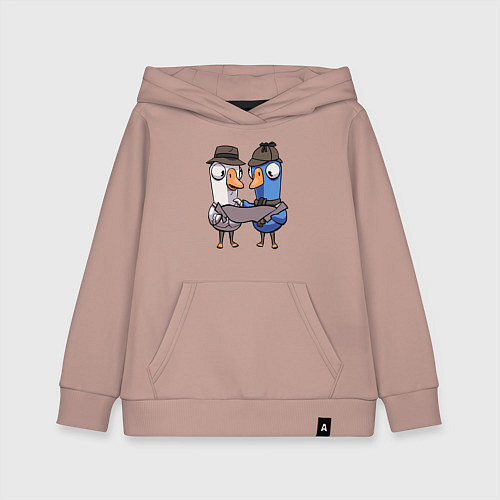 Детская толстовка-худи Гуси Детективы - Goose Goose Duck / Пыльно-розовый – фото 1