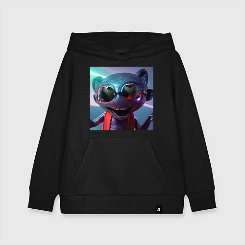 Детская толстовка-худи Инопланетная вечеринка / Черный – фото 1