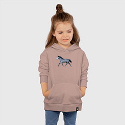 Толстовка детская хлопковая Голштинская лошадь, цвет: пыльно-розовый — фото 2