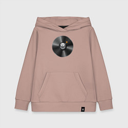 Толстовка детская хлопковая Виниловая пластинка с бомбочкой, цвет: пыльно-розовый