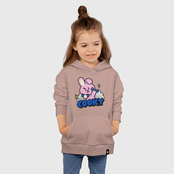 Толстовка детская хлопковая Cooky BT21 Jungkook, цвет: пыльно-розовый — фото 2