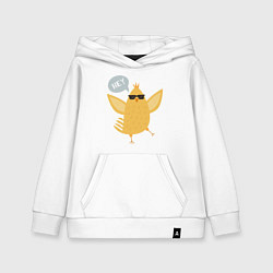 Толстовка детская хлопковая Забавный цыпленок, цвет: белый