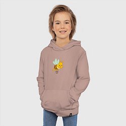 Толстовка детская хлопковая Мультяшая пчелка, цвет: пыльно-розовый — фото 2