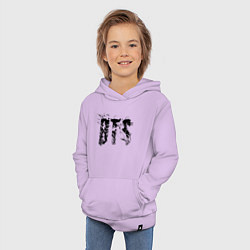 Толстовка детская хлопковая BTS logo, цвет: лаванда — фото 2