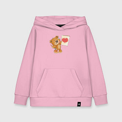 Толстовка детская хлопковая Влюблённый мишка арт, цвет: светло-розовый