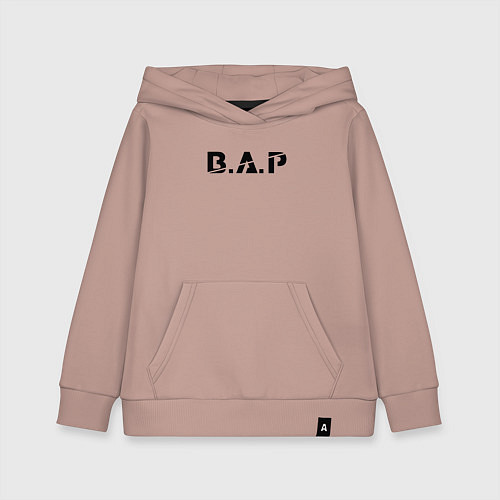 Детская толстовка-худи B A P black logo / Пыльно-розовый – фото 1