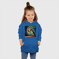 Толстовка детская хлопковая Пиццазавр, цвет: синий — фото 2