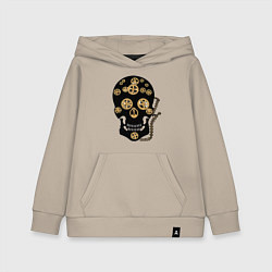 Толстовка детская хлопковая Череп лого, цвет: миндальный