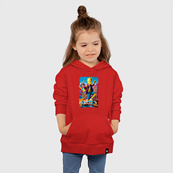 Толстовка детская хлопковая Барт Симпсон скейтбордист - фантазия, цвет: красный — фото 2