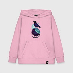 Толстовка детская хлопковая Фиолетовые вороны, цвет: светло-розовый