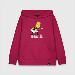 Толстовка детская хлопковая Megadeth Барт Симпсон рокер, цвет: маджента