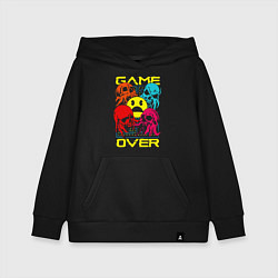 Толстовка детская хлопковая Game over inscription, цвет: черный