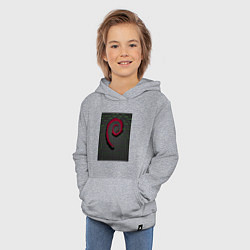 Толстовка детская хлопковая Debian Linux, цвет: меланж — фото 2