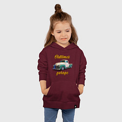 Толстовка детская хлопковая Ретро пикап Chevrolet Thriftmaster, цвет: меланж-бордовый — фото 2