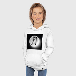Толстовка детская хлопковая Луна - японский иероглиф, цвет: белый — фото 2