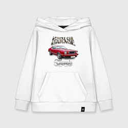 Толстовка детская хлопковая Маслкар Ford Mustang, цвет: белый