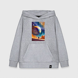 Толстовка детская хлопковая Космонавт и бескрайний космос, цвет: меланж