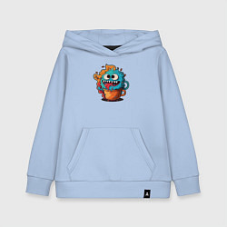 Толстовка детская хлопковая Пушистый монстр в кофе, цвет: мягкое небо
