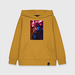 Толстовка детская хлопковая Самурай с катаной, цвет: горчичный