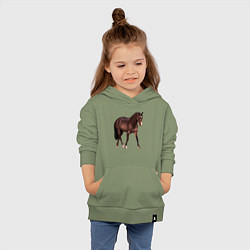 Толстовка детская хлопковая Австралийская пастушья лошадь, цвет: авокадо — фото 2