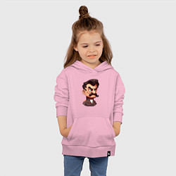Толстовка детская хлопковая Сталин мультяшный, цвет: светло-розовый — фото 2