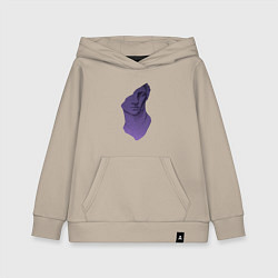 Толстовка детская хлопковая Давид силуэт статуя, цвет: миндальный
