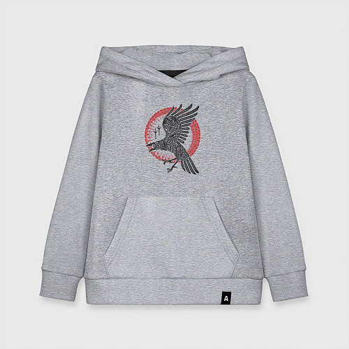Детская толстовка-худи Ворон мифология славян / Меланж – фото 1