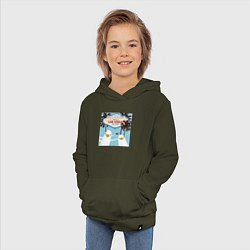 Толстовка детская хлопковая Чайки на курорте, цвет: хаки — фото 2