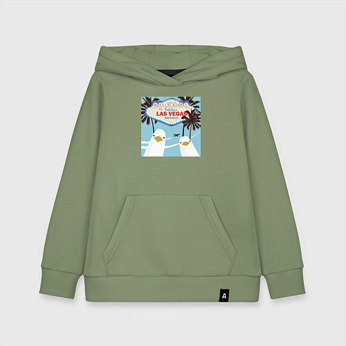Детская толстовка-худи Чайки на курорте / Авокадо – фото 1
