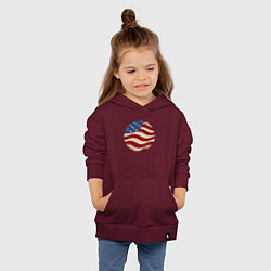 Толстовка детская хлопковая Flag USA, цвет: меланж-бордовый — фото 2