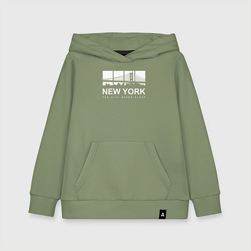 Детская толстовка-худи Нью-Йорк Сити / Авокадо – фото 1