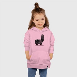 Толстовка детская хлопковая Кот, который всегда голодный - мем, цвет: светло-розовый — фото 2