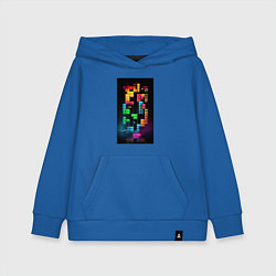 Толстовка детская хлопковая Цветной тетрис, цвет: синий