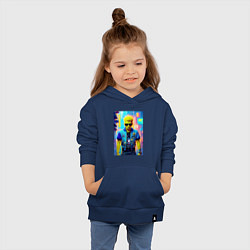 Толстовка детская хлопковая Барт Симпсон - фантазия - нейросеть, цвет: тёмно-синий — фото 2