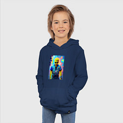 Толстовка детская хлопковая Барт Симпсон - фантазия - нейросеть, цвет: тёмно-синий — фото 2