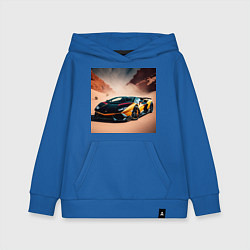 Толстовка детская хлопковая Lamborghini Aventador, цвет: синий