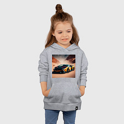 Толстовка детская хлопковая Lamborghini Aventador, цвет: меланж — фото 2