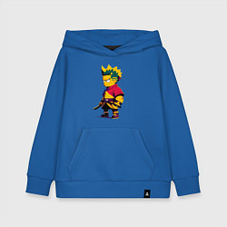 Толстовка детская хлопковая Bart Simpson samurai - neural network, цвет: синий