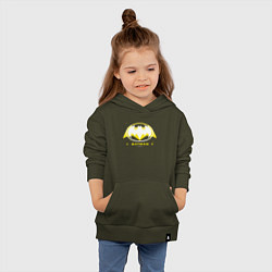 Толстовка детская хлопковая Batman logotype 2023, цвет: хаки — фото 2