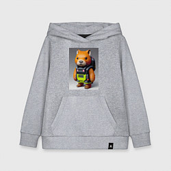 Толстовка детская хлопковая Baby capybara - cyberpunk - neural network, цвет: меланж