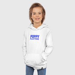 Толстовка детская хлопковая Поппи Плэйтайм лого, цвет: белый — фото 2