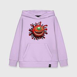 Толстовка детская хлопковая Веселый вирус красный, цвет: лаванда