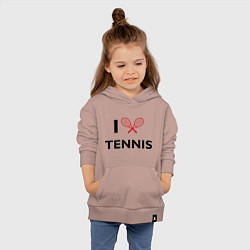 Толстовка детская хлопковая I Love Tennis, цвет: пыльно-розовый — фото 2