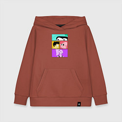 Толстовка детская хлопковая Futurama: Бендер Лила Фрай и профессор, цвет: кирпичный