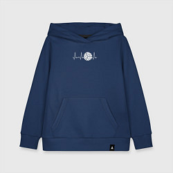 Толстовка детская хлопковая Сердце волейболиста, цвет: тёмно-синий