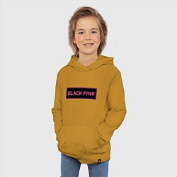 Толстовка детская хлопковая Логотип Блек Пинк, цвет: горчичный — фото 2