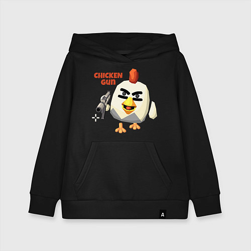 Детская толстовка-худи Chicken Gun злой / Черный – фото 1