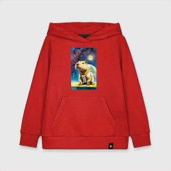 Детская толстовка-худи Capybara brave astronaut - neural network