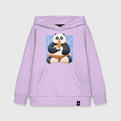 Толстовка детская хлопковая Kung Fu Panda ест рамен, цвет: лаванда