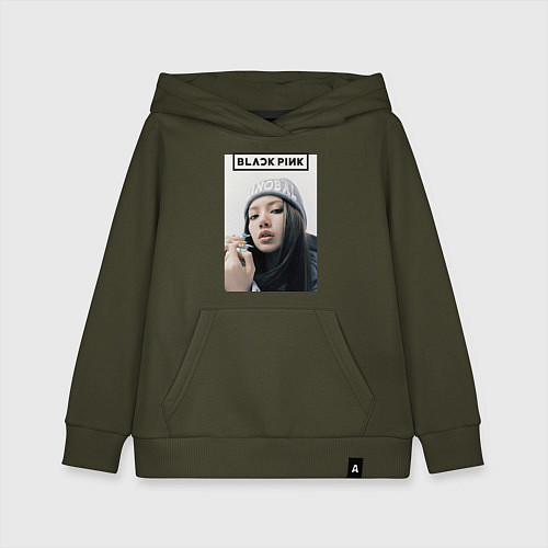 Детская толстовка-худи Джису блэкпинк / Хаки – фото 1
